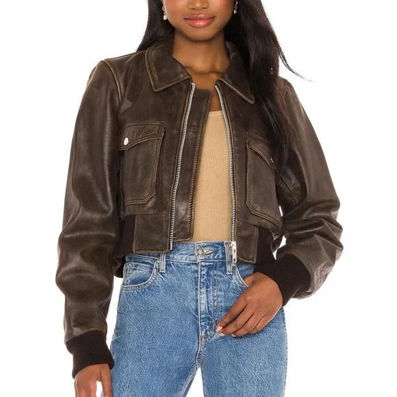 Understated Leather Spirit Bomber Jacket - Picture 1 of 4